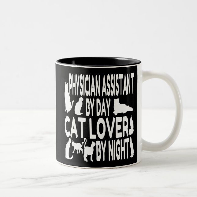Cat Lover Physician Assistant Zweifarbige Tasse (Rechts)