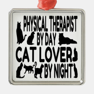 Cat Lover Physiotherapeut Silbernes Ornament