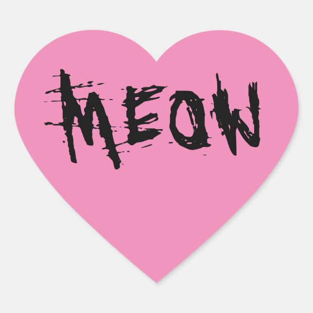 Cat Lover, PINK MEOW Aufkleber (Vorderseite)