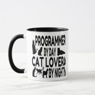 Cat Lover Programmierer Tasse