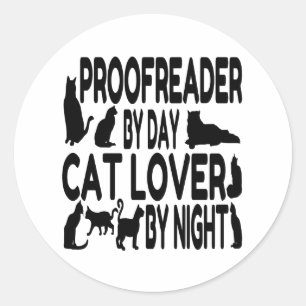 Cat Lover Proofreader Runder Aufkleber