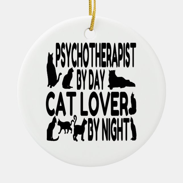 Cat Lover Psychotherapeut Keramik Ornament (Vorne)