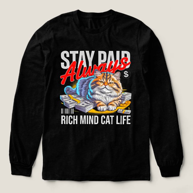 Cat Lover Rich Mind Funny Gift Tri-Blend Shirt (Design Vorderseite)