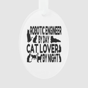 Cat Lover Roboter Engineer Ornament