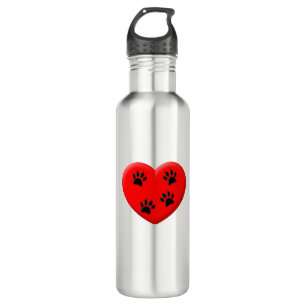 Cat Lover Rotes Herz und Paare Edelstahlflasche