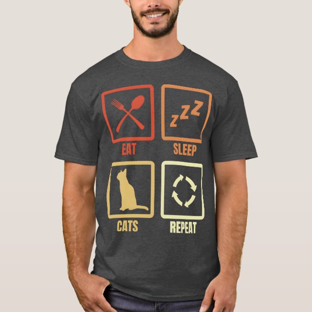 Cat Lover Routine-Freund T-Shirt (Vorderseite)