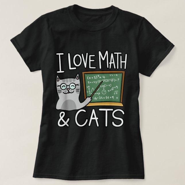 Cat Lover Shirt, ich Liebe Mathe und Katzen Shirt, T-Shirt (Design vorne)