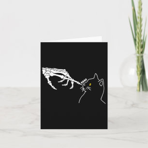 Cat Lover Skeleton Hand Boop Funny Halloween Cat Karte