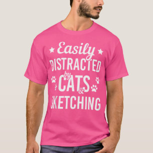 Cat Lover skizziert lange Katzen und zeichnet lust T-Shirt