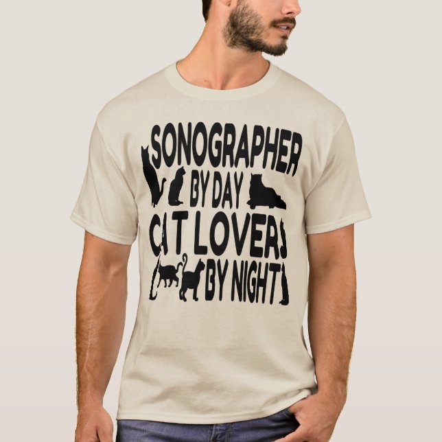 Cat Lover Sonographer T-Shirt (Vorderseite)