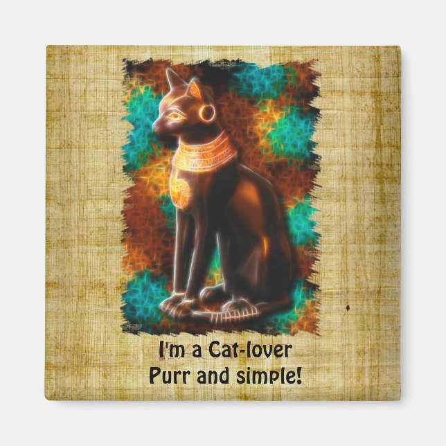 "CAT LOVER" Spaß ägyptischer Bastet Cat Magnet (Vorne)