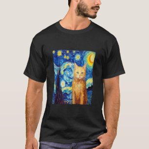 Cat Lover Starry Night Cat T-Shirt