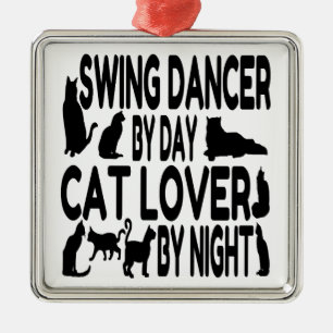 Cat Lover Swing Dancer Ornament Aus Metall