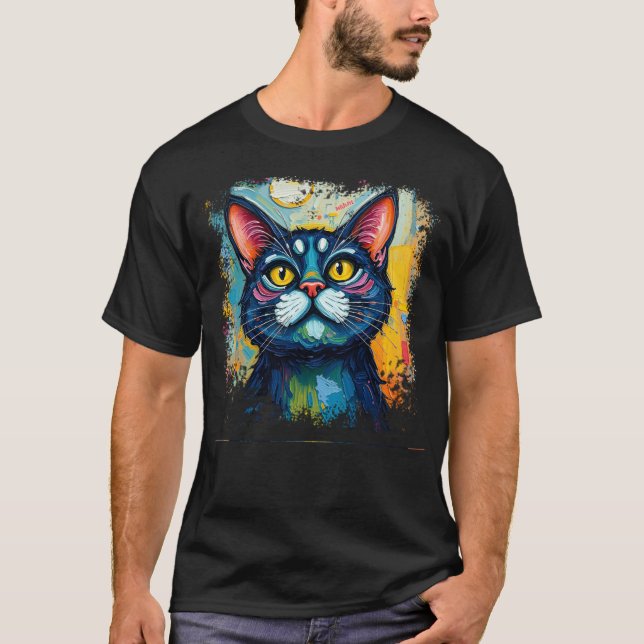 Cat Lover T - Shirt - Abstraktion von Kunstwerken (Vorderseite)