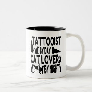 Cat Lover Tattooist Zweifarbige Tasse