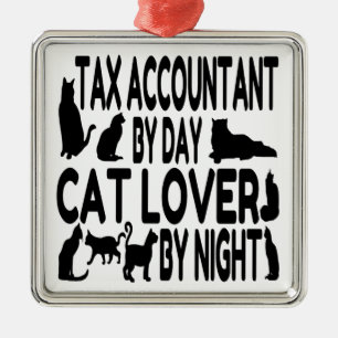 Cat Lover Tax Accountant Ornament Aus Metall