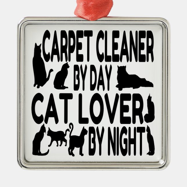 Cat Lover Tepet Cleaner Ornament Aus Metall (Vorne)