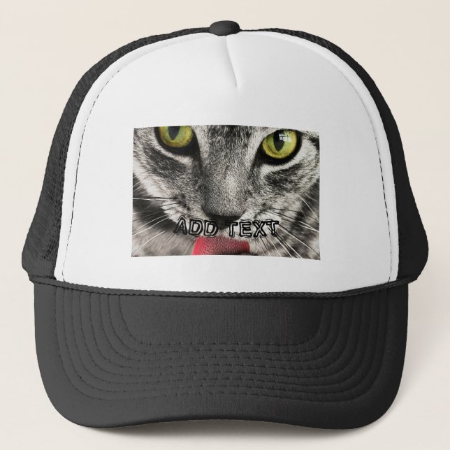 Cat Lover Terrible Look with ADD TEXT Printed-Cap Truckerkappe (Vorderseite)
