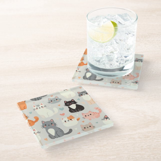 Cat Lover Untersetzer - Fun Table Decor (Schrägansicht)