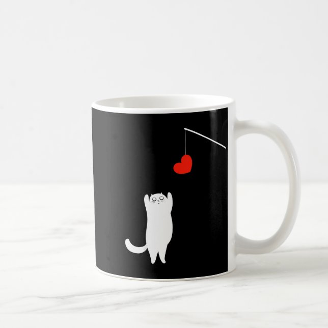 Cat Lover Valentine's Day Animal Affection Love Fu Kaffeetasse (Rechts)
