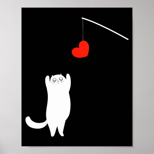 Cat Lover Valentine's Day Animal Affection Love Fu Poster (Vorne)