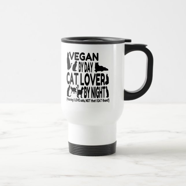 Cat Lover Vegan Funny Reisebecher (Rechts)