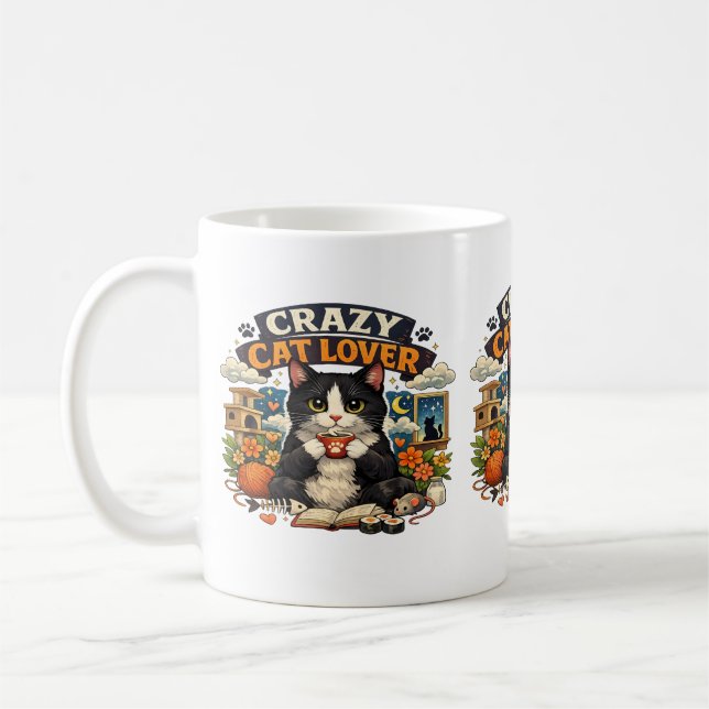 Cat Lover Vibes – Cute Cat Design. Kaffeetasse (Links)