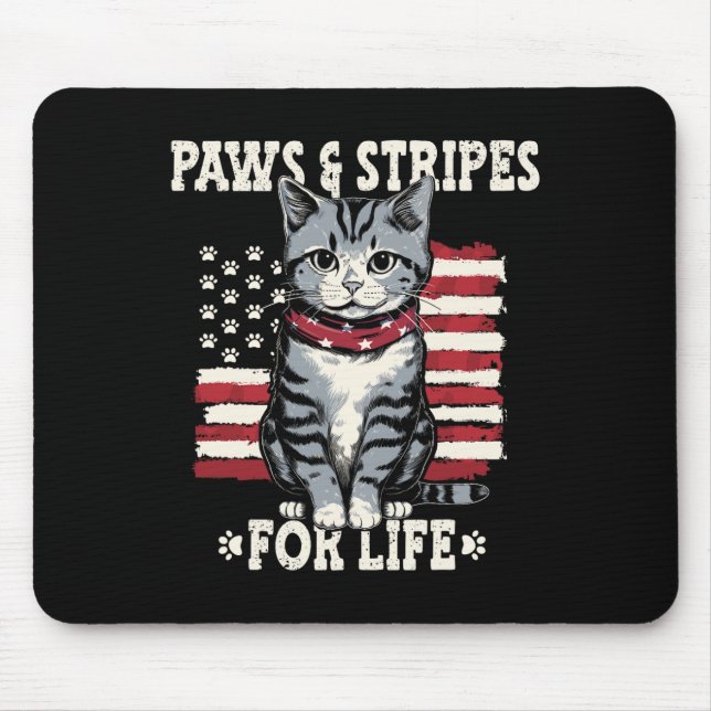 Cat Lover vom 4. Juli Mousepad (Vorne)