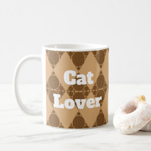 Cat Lover Wildcat Muster Geometric Diamond Kaffeetasse