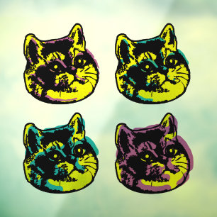 Cat Lover Window Decal Pop Art Fensteraufkleber