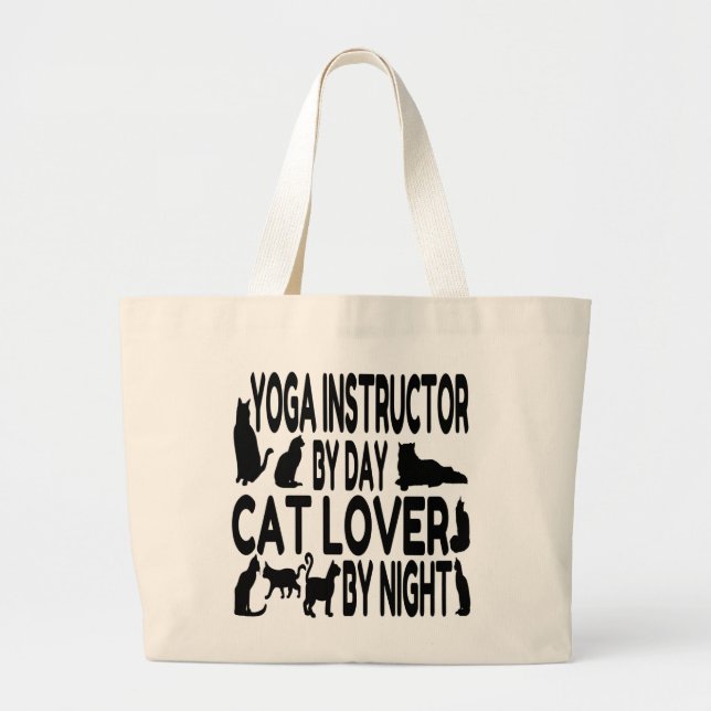 Cat Lover Yoga Instructor Jumbo Stoffbeutel (Vorne)