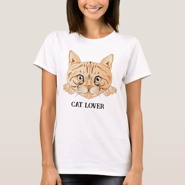 Cat Lover Zeichen und Illustration T-Shirt (Vorderseite)
