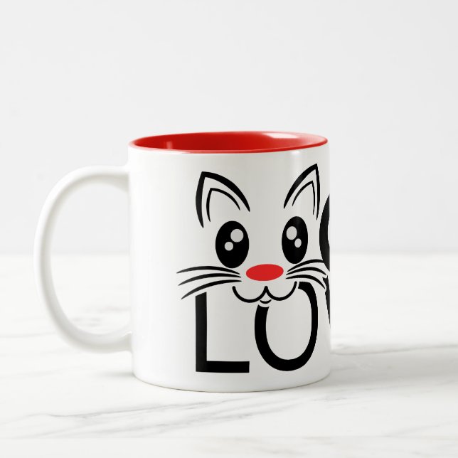 Cat Lover Zweifarbige Tasse (Links)