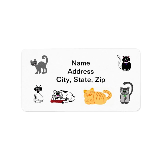Cat Lovers Address Label Adressaufkleber (Vorne)