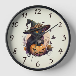 Cat Lover's Black Cat Halloween Cat Mama Uhr