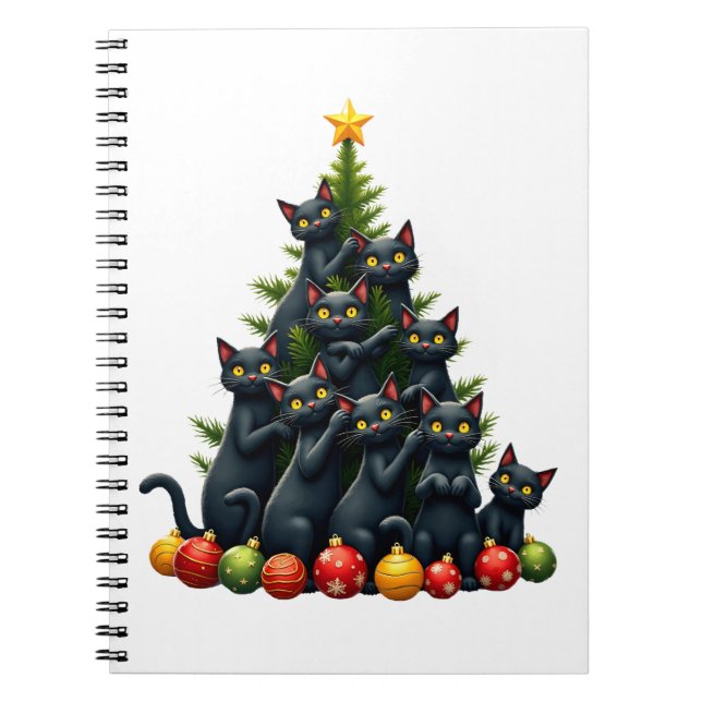 Cat Lovers Cute and Funny Holiday Tree Christmas 3 Notizblock (Vorderseite)
