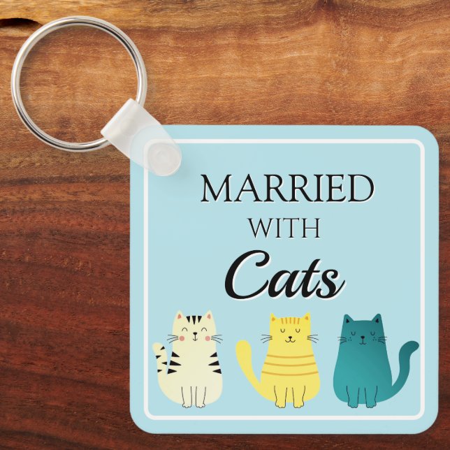 Cat Lover's Fun-Sitte Schlüsselanhänger (Vorderseite)