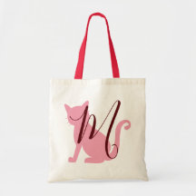 Cat Lovers Monogram Pink und Burgundy