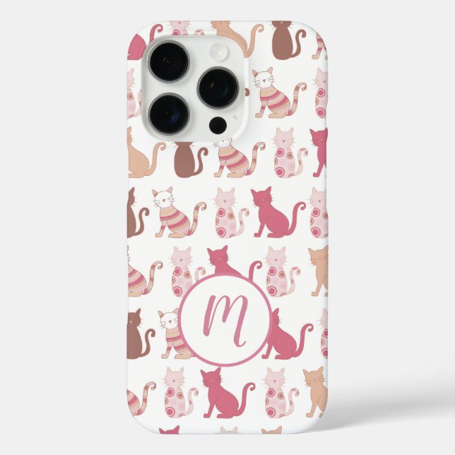 Cat Lovers Patternmonogramm Case-Mate iPhone Hülle (Rückseite)