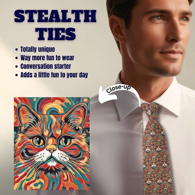 Cat Lover's Stealth Men's Krawatte (Von Creator hochgeladen)