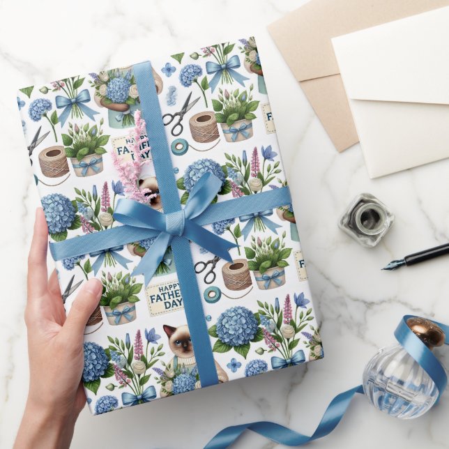 Cat Lovers Vatertag Wünsche für Katzen-Vater Geschenkpapier (Schenken)