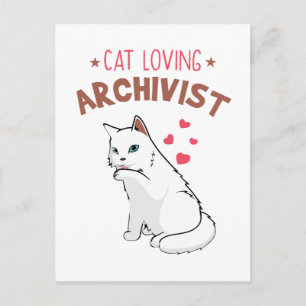 Cat Loving Archivist Postkarte