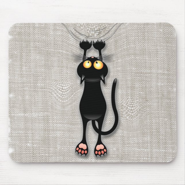 Cat lustige Charakter Scratching Fabric Mouse Pad Mousepad (Vorne)