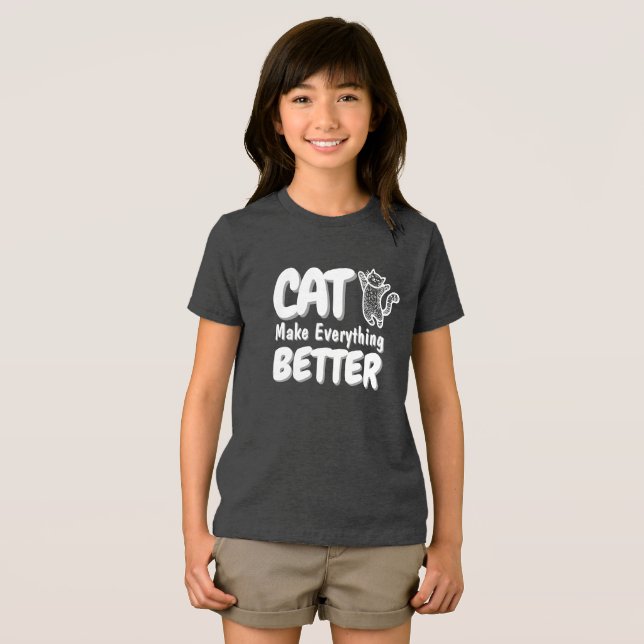 Cat macht alles besser - anpassen Tri-Blend shirt (Vorderseite Voll)