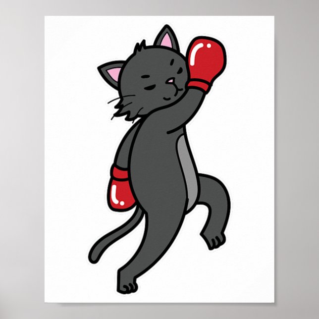 Cat macht Boxing Poster (Vorne)