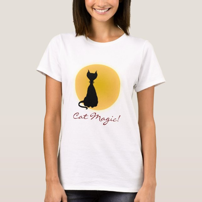 Cat Magic Fun Kitty Cartoon Ladys Shirt (Vorderseite)
