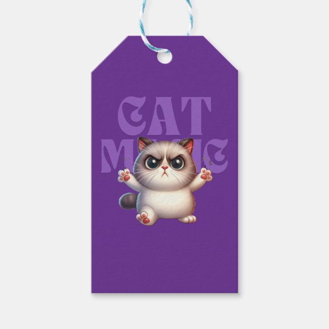 Cat Magic Gift Tag Geschenkanhänger (Vorderseite)