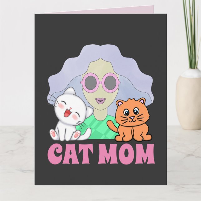 CAT-MAMA ART MÄDCHENKARTE FÜR 4 FRAMEN KARTE (Vorderseite)