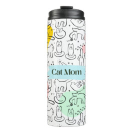 Cat Mama Begleiter Katze Katze Print Tumbler Thermosbecher