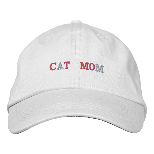 Cat-Mama Bestickte Baseballkappe (Vorderseite)